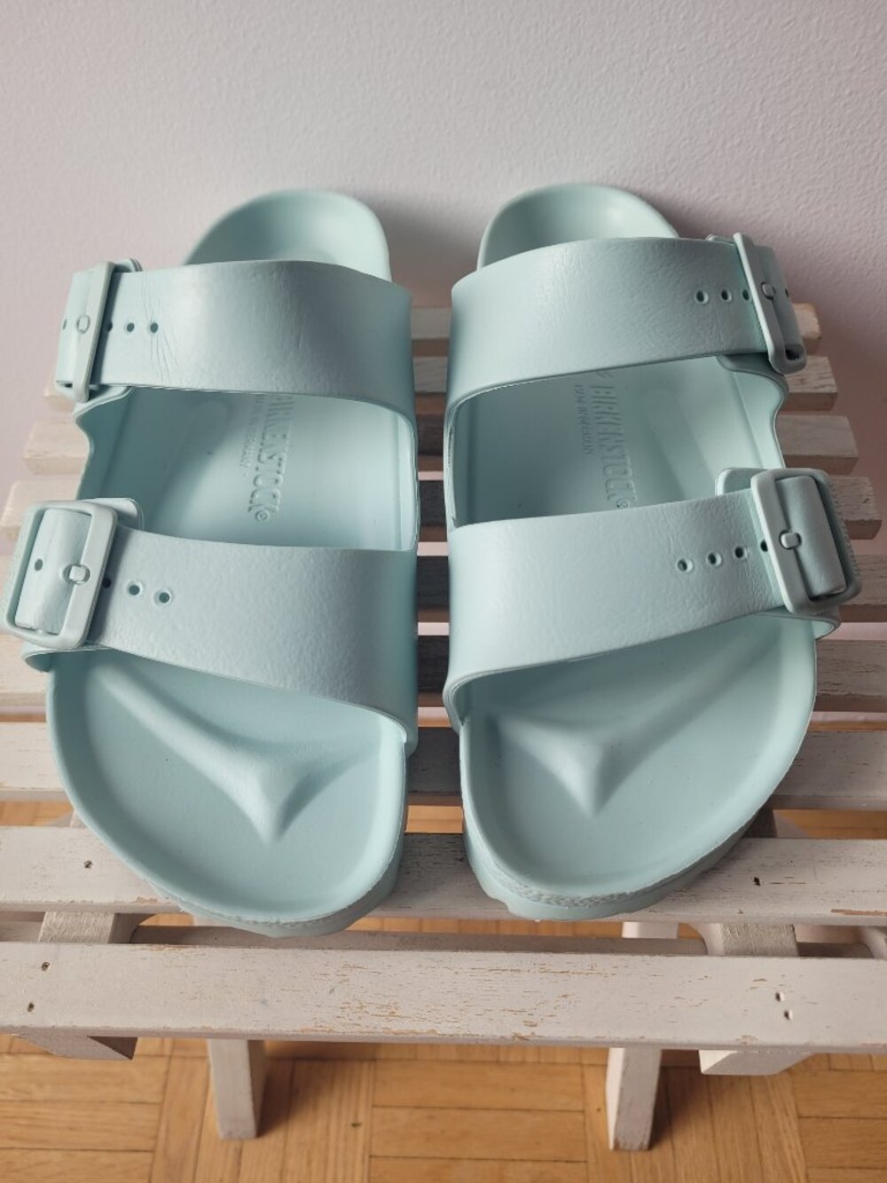 Birkenstock "Arizona" Eva Surf-Green Sandals-Size 40